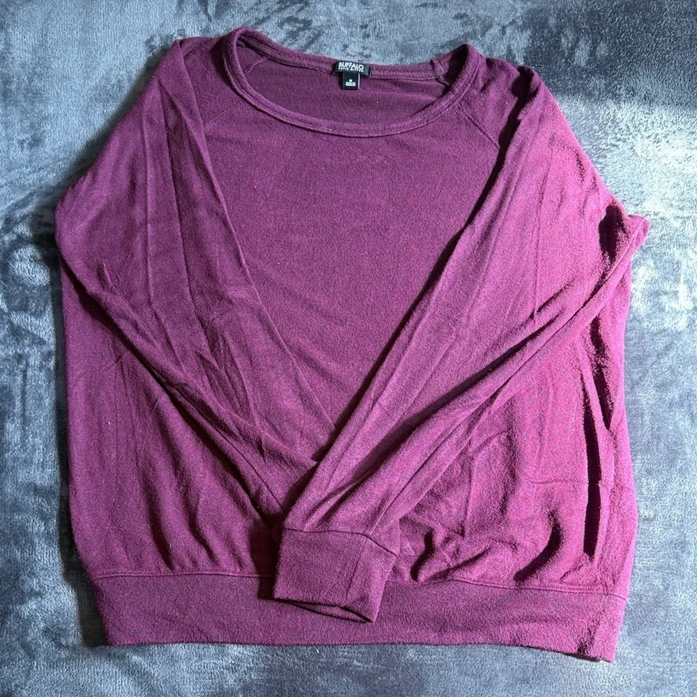 Buffalo David Bitton Purple Sweater Size M Pullover Burgundy Knit Comfort Winter